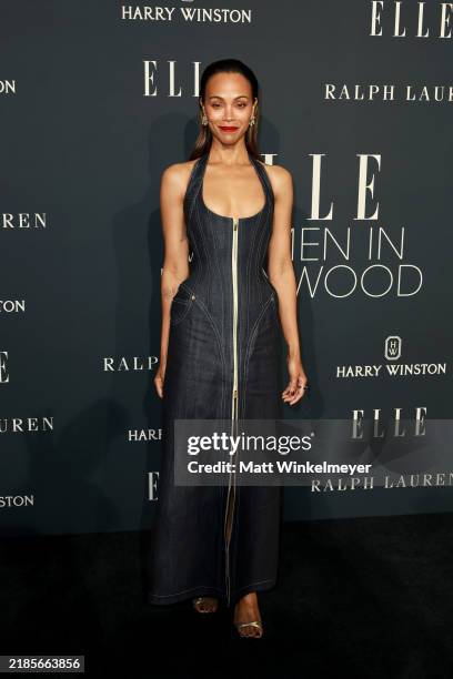 Zoe Saldana attends ELLE's 2024 Women in Hollywood celebration presented by Ralph Lauren, Harry Winston and TikTok at Four Seasons Hotel Los Angeles...
