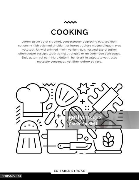 ilustrações de stock, clip art, desenhos animados e ícones de cooking line art illustration - loja de utensílios de cozinha