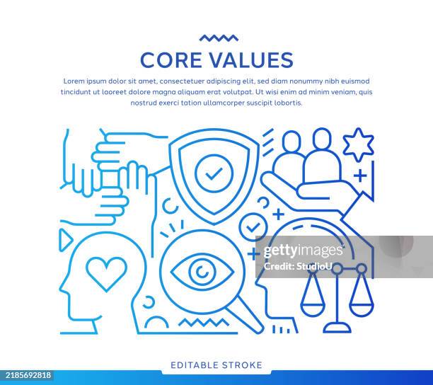 core values illustration - corporate values stock illustrations
