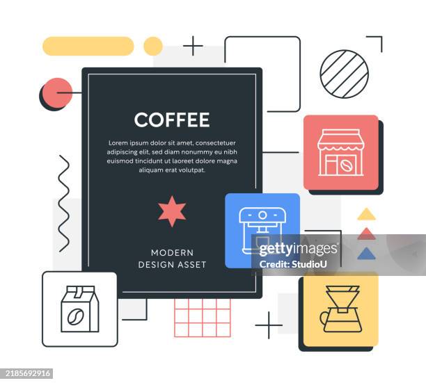 modern coffee banner design - outside cafe stock illustrations