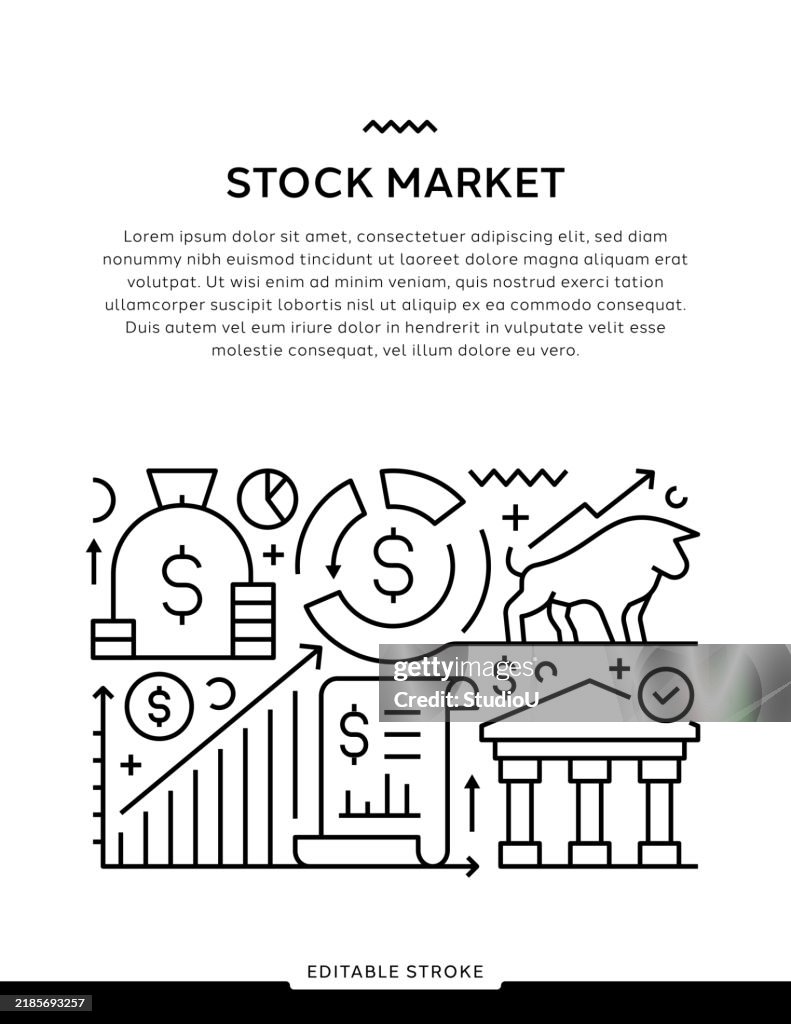Stock Drawing Simple Stock Market Line Art Illustration High-Res Vector Graphic - Getty Images