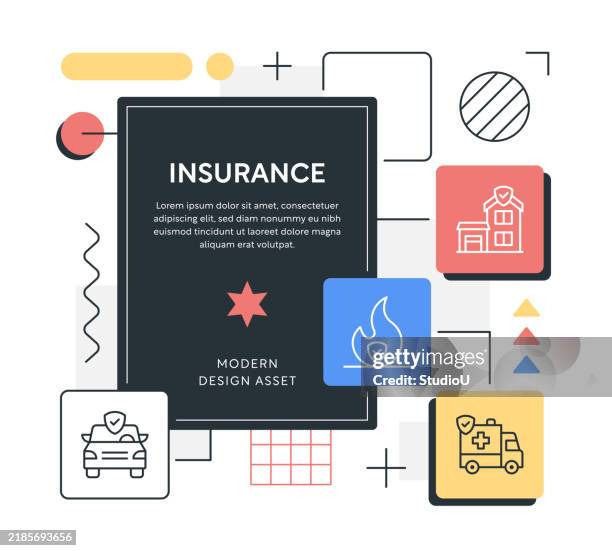 Insurance Banner Design, Foto stock