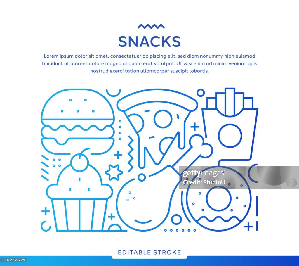 Ilustración de bocadillos