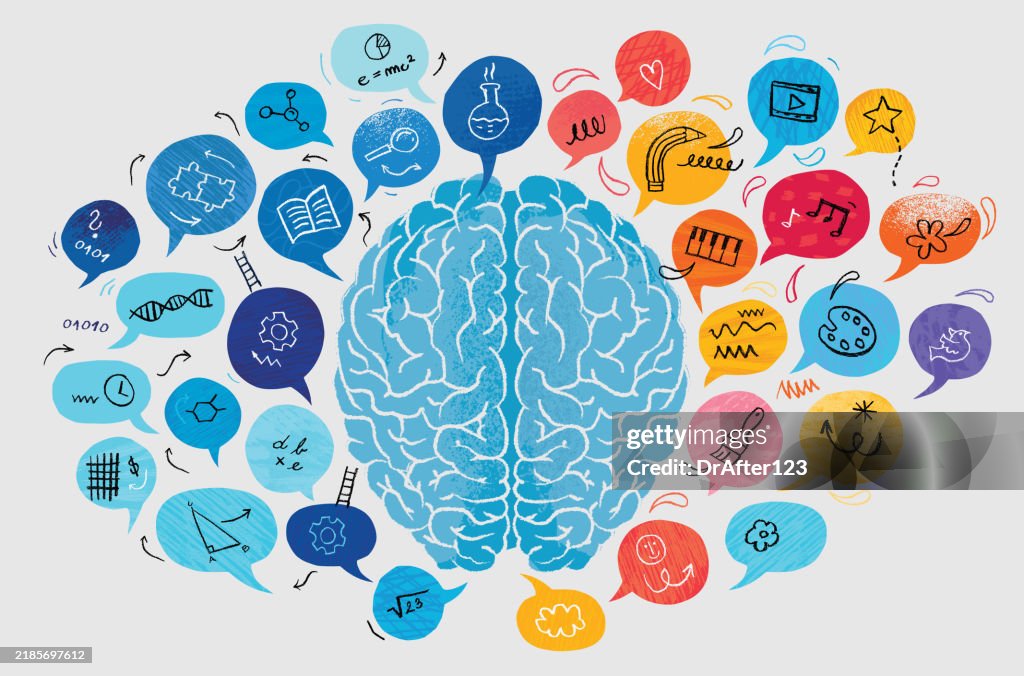 Left Vs Right Brain Hemispheres Concept