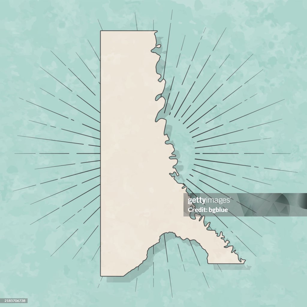 Caddo Parish, Louisiana. Map in retro vintage style - Old textured paper