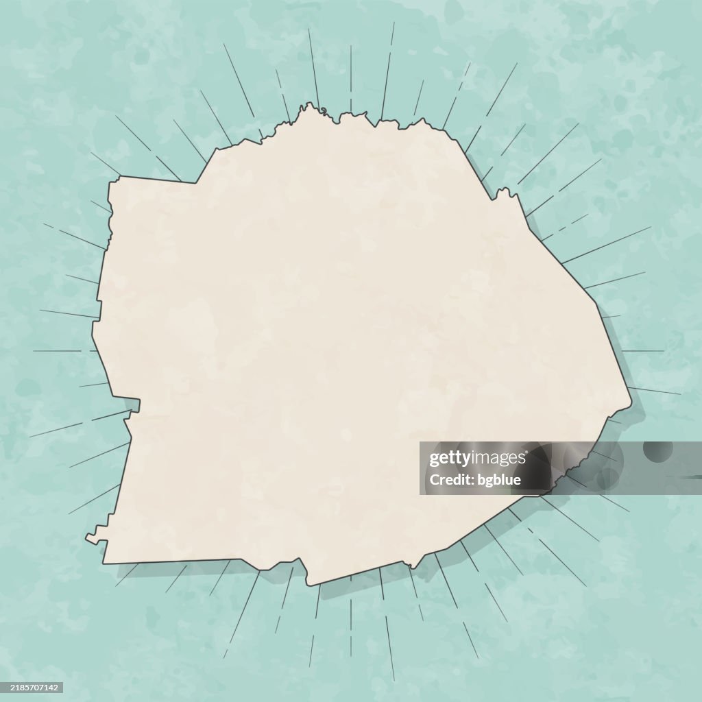 Cumberland County, Tennessee. Map in retro vintage style - Old textured paper