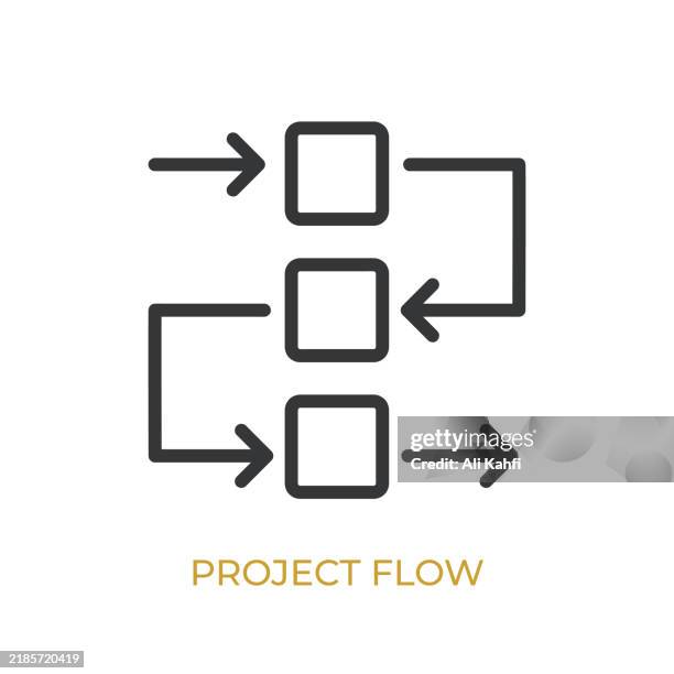 project flow glyph line icon. thin line icon that can be applied anywhere, simple, pixel perfect and modern style - user experience designer stock illustrations