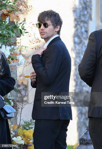 Louis Tomlinson attends the funeral for singer Liam Payne, former member of One Direction, on November 20, 2024 in Amersham, England. Former One...