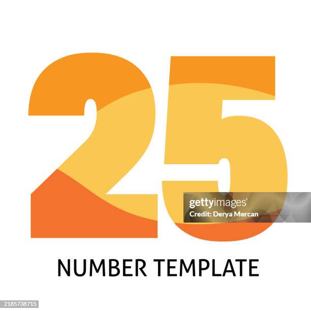 number 25.anniversary stock illustration. number template design vector illustration. - number 25 stock illustrations