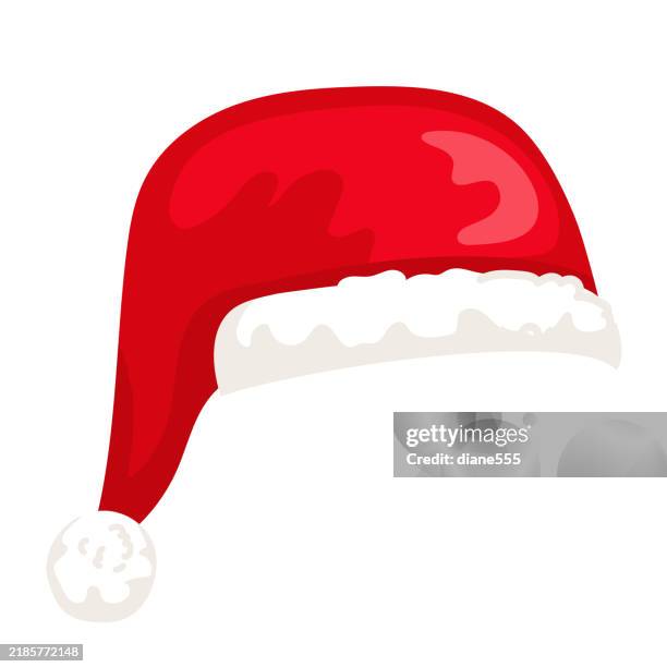 rote weihnachtsmannmütze isoliert auf transparentem hintergrund - weihnachtsbilder stock-grafiken, -clipart, -cartoons und -symbole