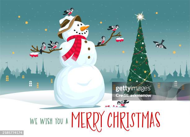 cute snowman - snowman stock illustrations