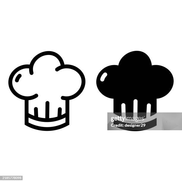 chef hat icon vector design - chefs hat stock illustrations