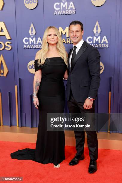 Miranda Lambert and Brendan McLoughlin attend The 58th Annual CMA Awards at Music City Center on November 20, 2024 in Nashville, Tennessee.