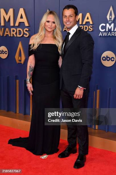 Miranda Lambert and Brendan McLoughlin attend The 58th Annual CMA Awards at Music City Center on November 20, 2024 in Nashville, Tennessee.