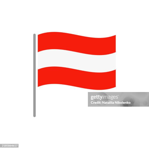 austria - flag pin wavy flat icon. - austria stock illustrations