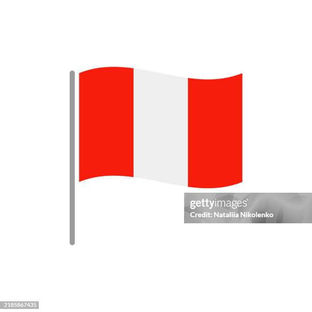 peru - flag pin wavy flat icon. - lima stock illustrations