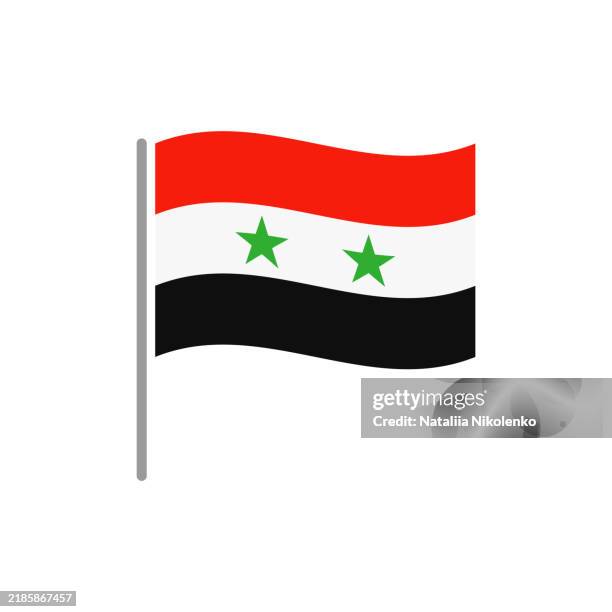 syria - flag pin wavy flat icon. - middle eastern pattern stock illustrations