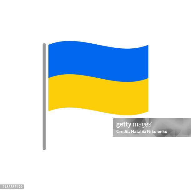 ukraine - flag pin wavy flat icon. - political campaign vector stock illustrations