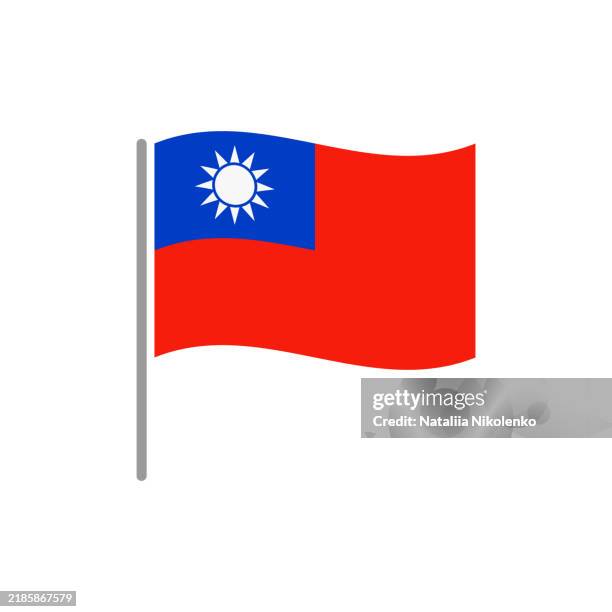 taiwan - flag pin wavy flat icon. - political campaign vector stock illustrations