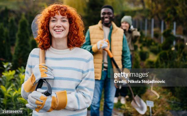 prendersi cura delle nostre piante - orticoltura foto e immagini stock