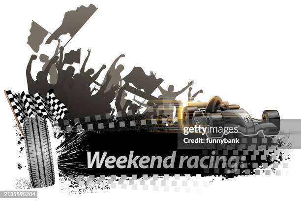 weekend race car - pit stop stock illustrations