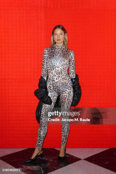 Beatrice Parozzi attends the H&M Studio dînatoire curated by Cantine Laszlo with sounds by NTS at H&M Duomo Store on November 20, 2024 in Milan,...
