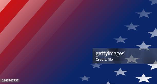 stockillustraties, clipart, cartoons en iconen met patriotic flag stripes stars 3d background pattern - vervagen