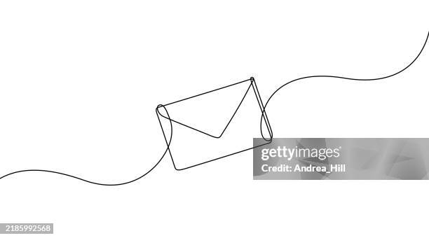 envelope continuous line drawing with an editable stroke and copy space - junk mail stock illustrations