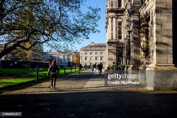 General view of Trinity College in Dublin, Ireland, on November 2024