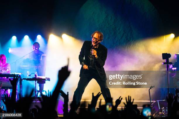 Jarvis Cocker performs during the Pulp concert at Kings Theatre on September 14, 2024 in New York, New York.