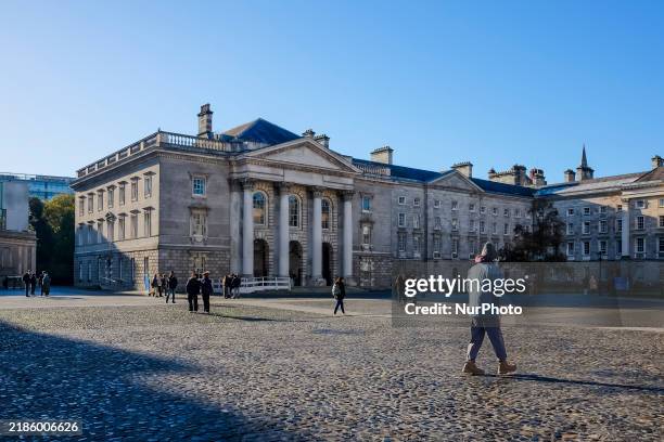 General view of Trinity College in Dublin, Ireland, on November 2024