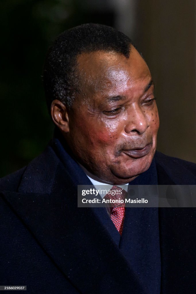 Italian Prime Minister Giorgia Meloni Meets Congolese President Denis Sassou N'Guesso In Rome