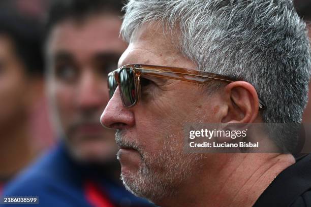 Jorge Messi father of Lionel Messi looks on prior to the match between Newell's Old Boys and Inter Miami as part of the 'Illinios Newell's Cup' at...