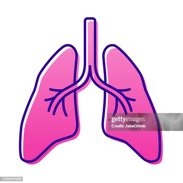 ilustraciones, imágenes clip art, dibujos animados e iconos de stock de arte lineal del icono de los pulmones - sistema-cardiopulmonar-humano