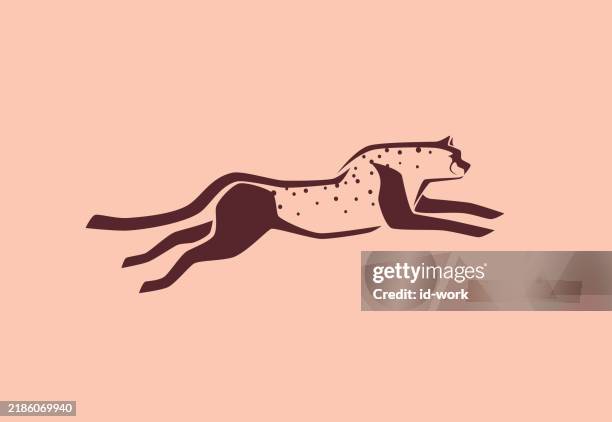 cheetah running - cheetah running stock illustrations