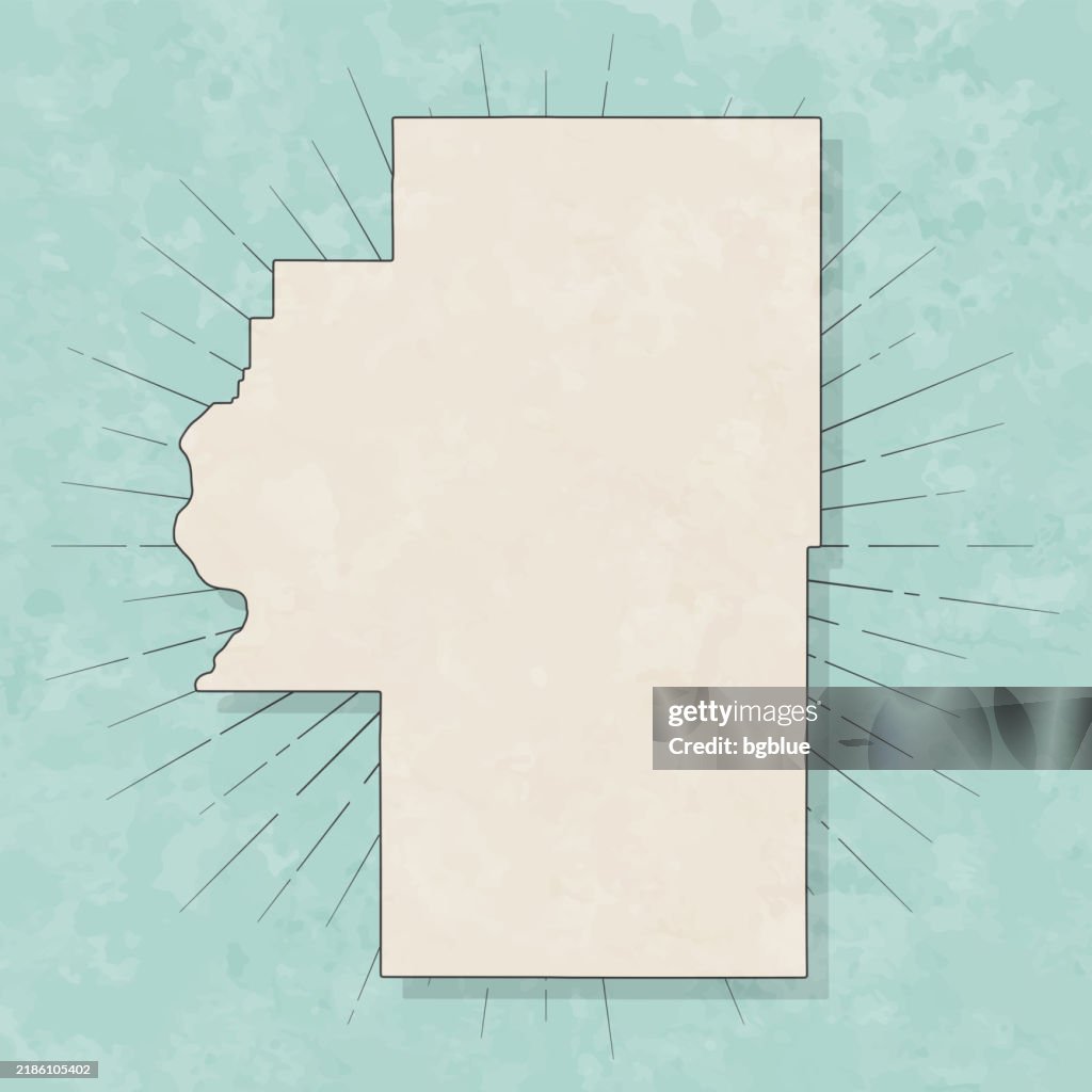 Cherokee County, Oklahoma. Map in retro vintage style - Old textured paper