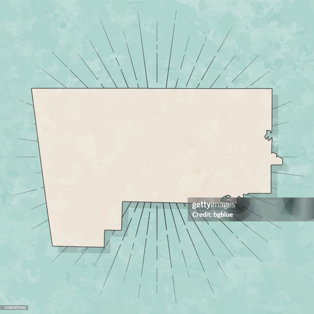 Benton County, Arkansas. Map in retro vintage style - Old textured paper