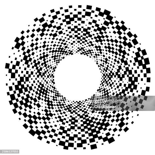 abstract rectangles in disk pattern - rounded-rectangles-logo stock illustrations