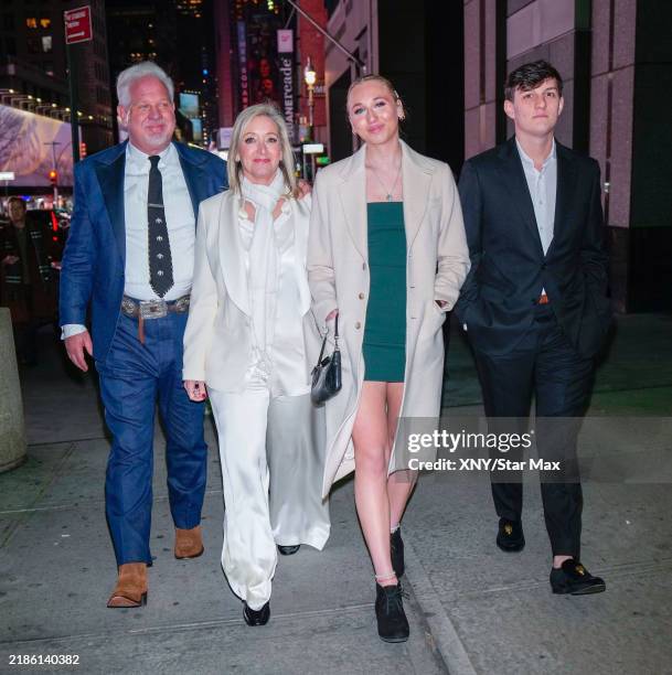 Glenn Beck, Tania Beck, Cheyenne Beck and Raphe Beck are seen on November 25, 2024 in New York City.