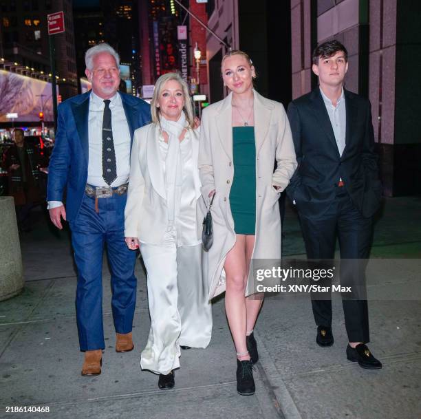 Glenn Beck, Tania Beck, Cheyenne Beck and Raphe Beck are seen on November 25, 2024 in New York City.