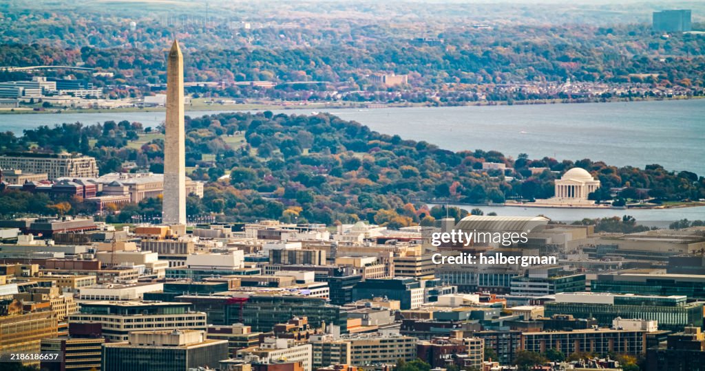 Centro de Washington, D.C. en otoño - Aéreo