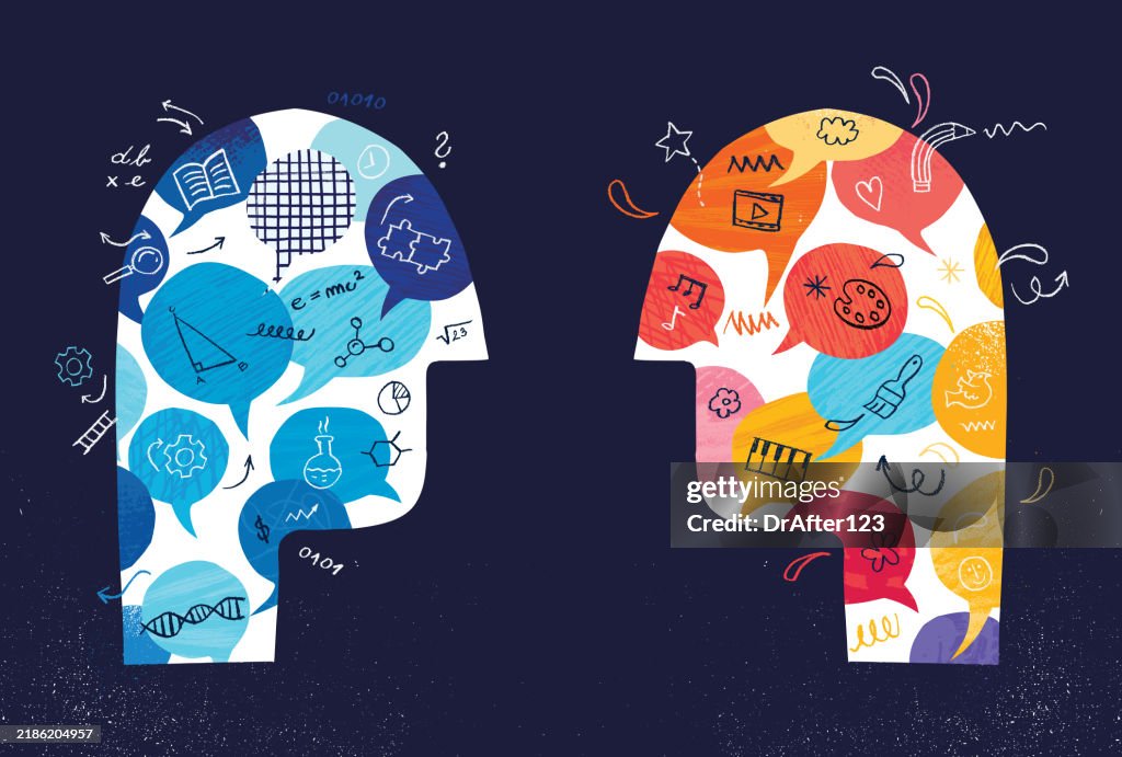 Logical Vs Creative Thinking Concept