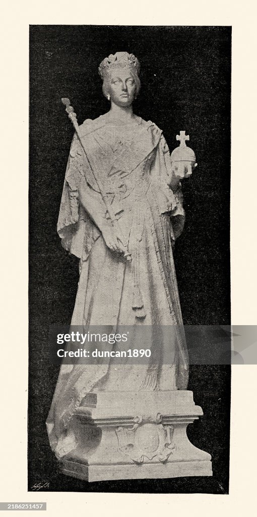 Statue of Queen Victorian by Hamo Thornycroft, Francis Farewell Square, Durban, South Africa, 19th Century, Vintage photograph
