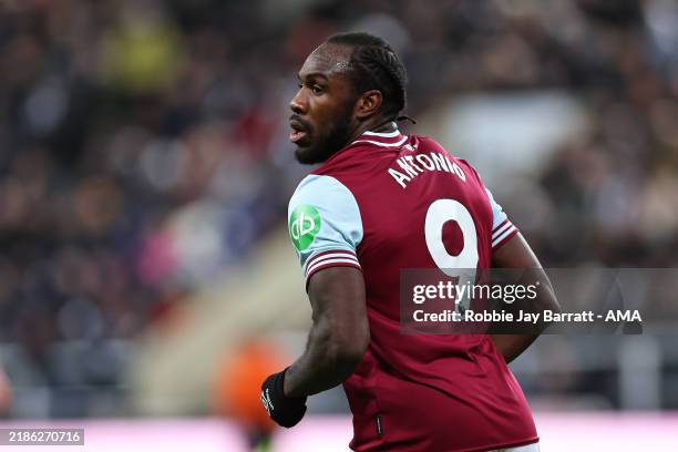 Michail Antonio of West Ham United during the Premier League match between Newcastle United FC and West Ham United FC at St James' Park on November...