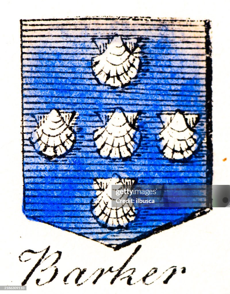 Heraldry, coat of arms elements and families: Barker
