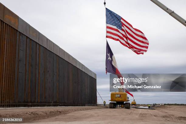 The site of ongoing state-sponsored border wall construction where Texas Land Commissioner Dawn Buckingham is to hold a news conference on November...