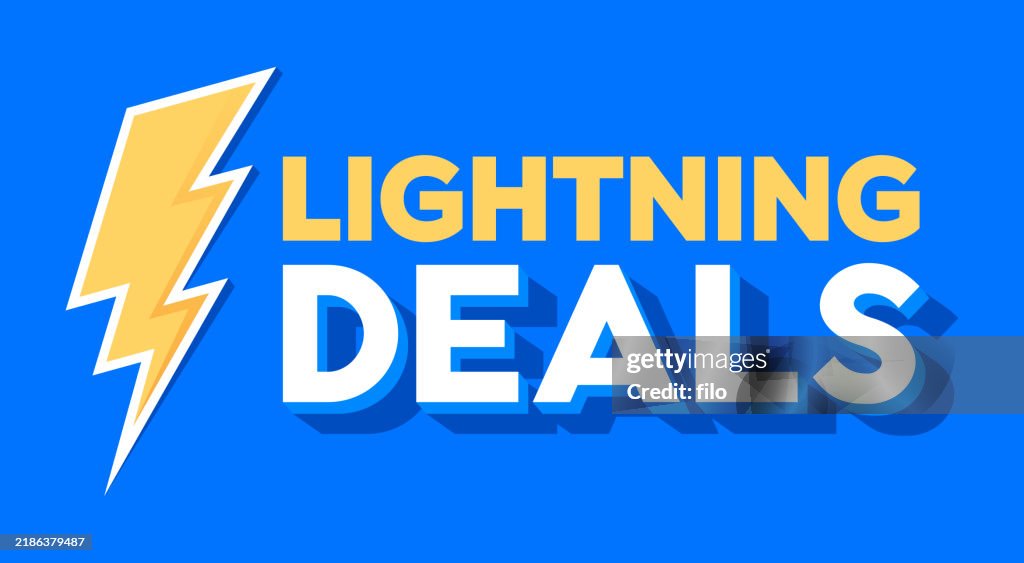 Lightning Deals Blast Excitement Celebration Modern Message