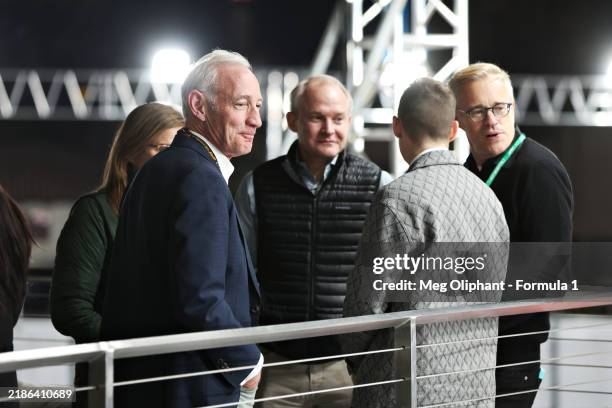 Greg Maffei, CEO of Liberty Media looks on from the F1 Paddock Club during final practice ahead of the F1 Grand Prix of Las Vegas at Las Vegas Strip...