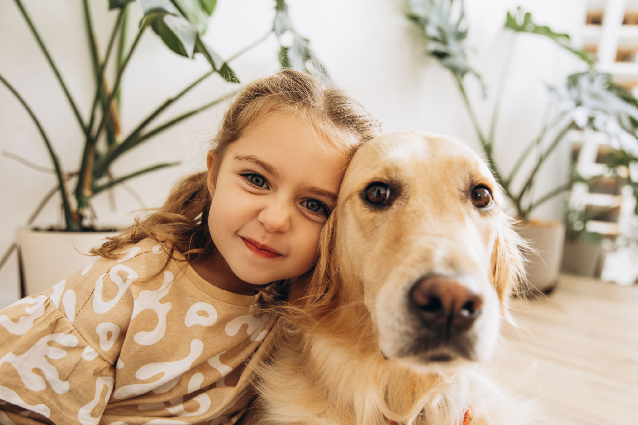 small dog with children