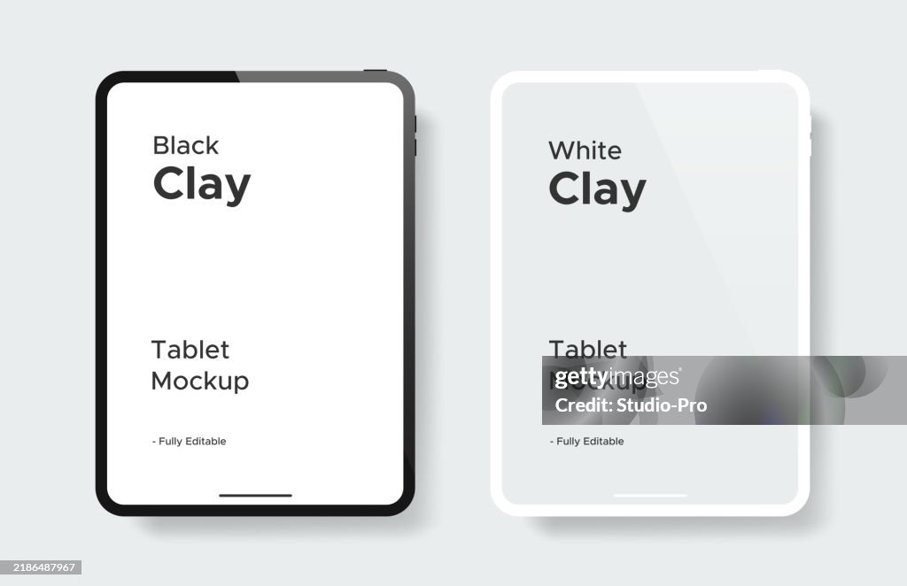 Tablet mockup clay vector design similar to ipad template